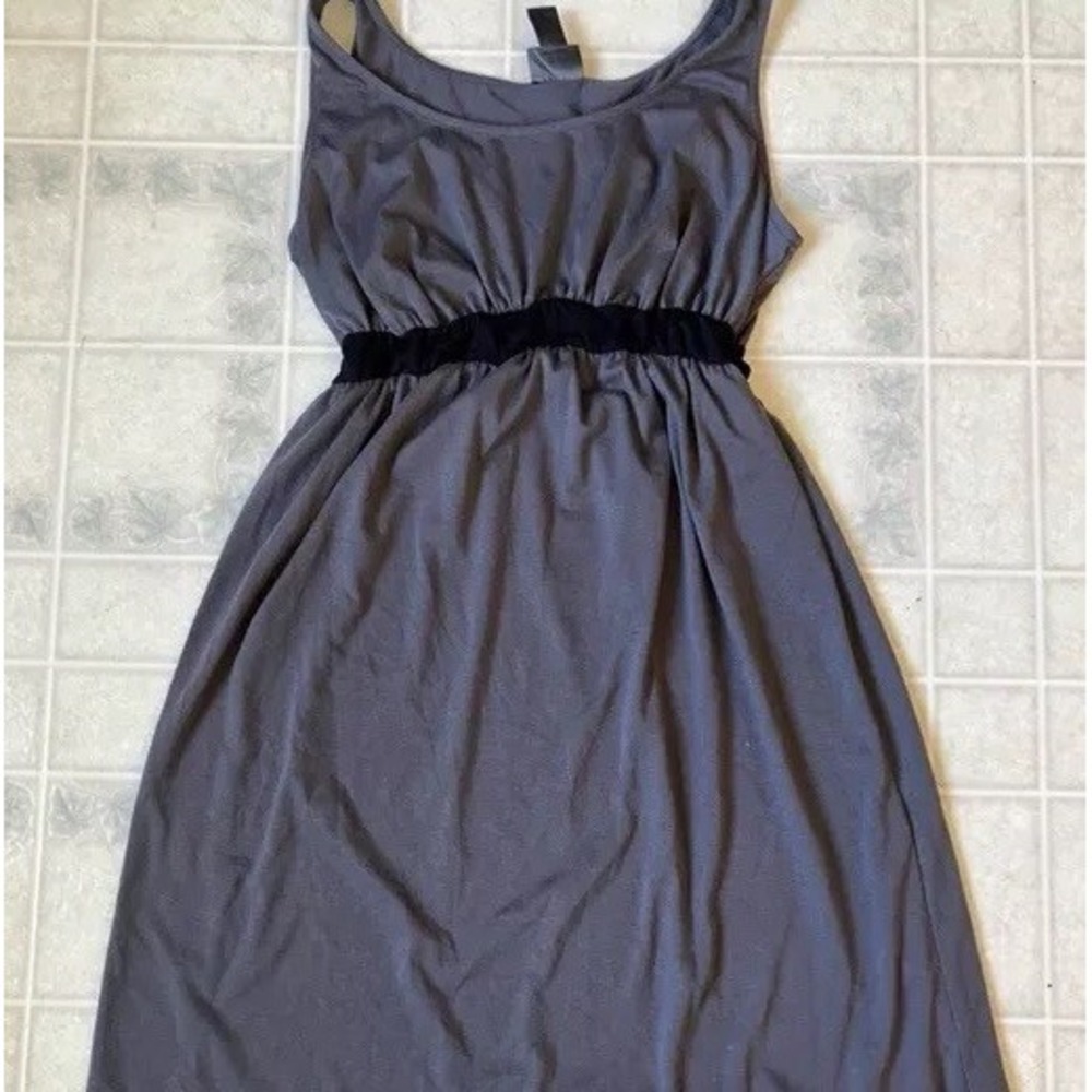 Oh Baby by Motherhood Maternity Dress Sz M 8 10‎ Cotton Knit Gray solid black